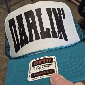 Brand new otto hat with Darlin printed on it.  Teal color hat